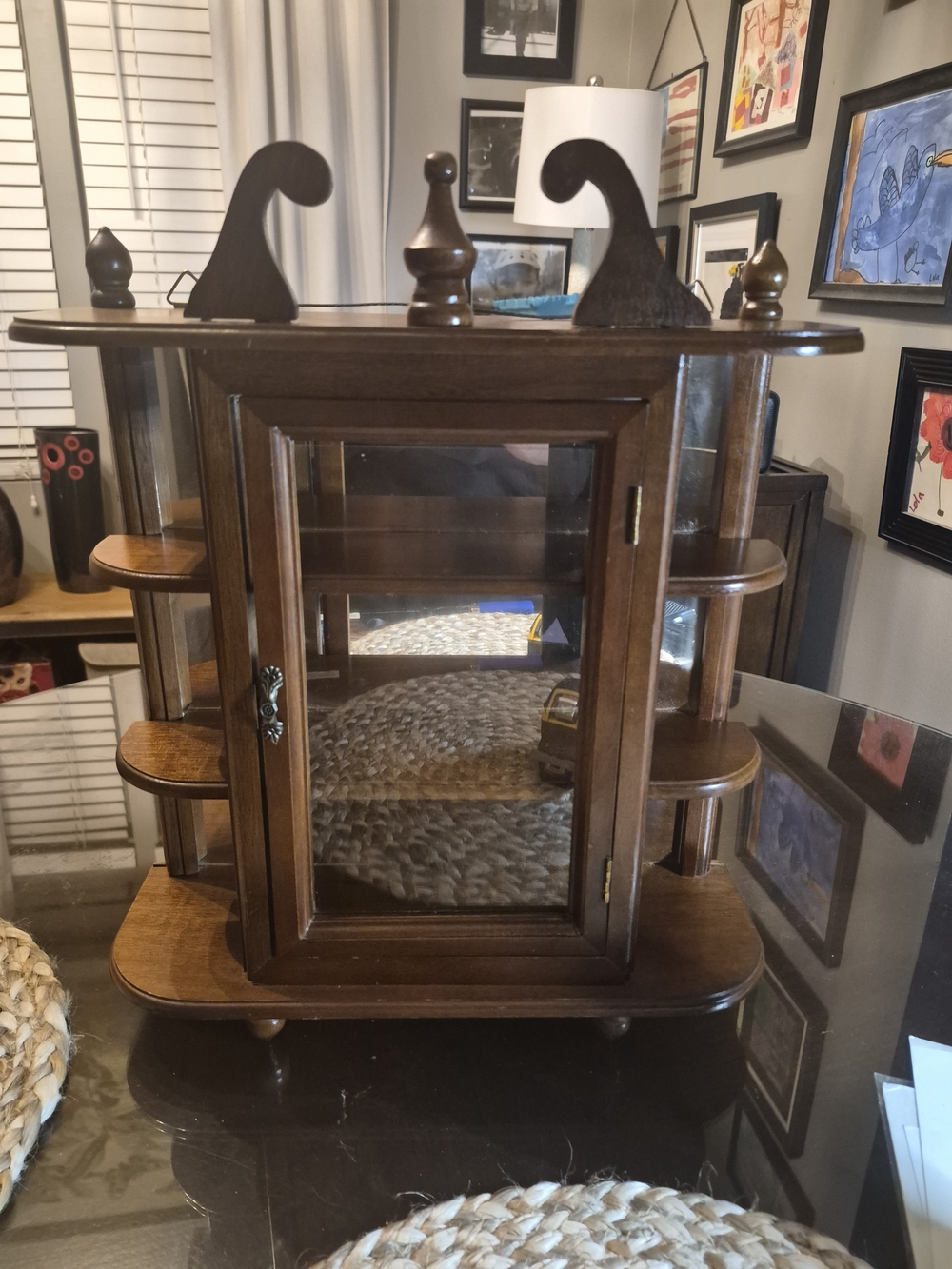 Vintage Solid Wood Curio Cabinet